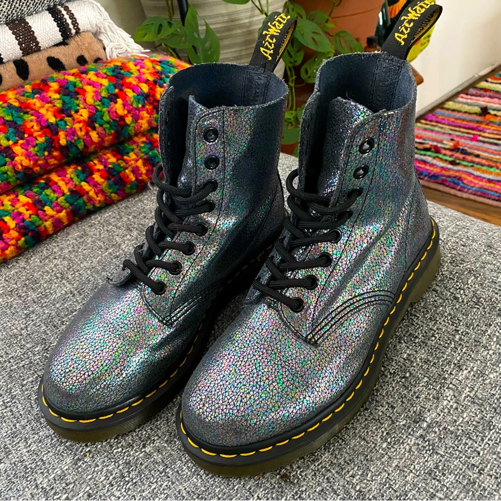 🌈Iridescent Glittery Oil Slick Pascal Dr. Martens🌈